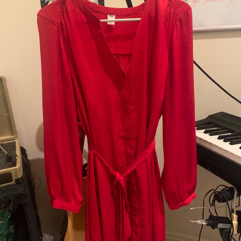 Stunning ELECTRIC RED Old Navy Long-Sleeved Dress